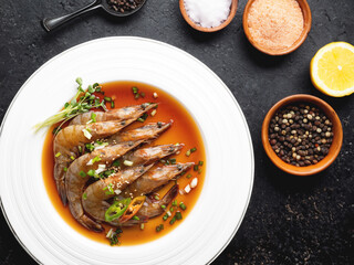 Soy Sauce Marinated shrimp, Korean food