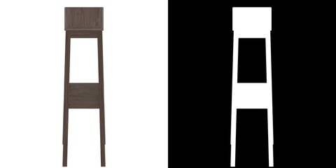 3D rendering illustration of a wooden pedestal
