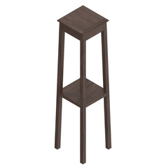 3D rendering illustration of a wooden pedestal
