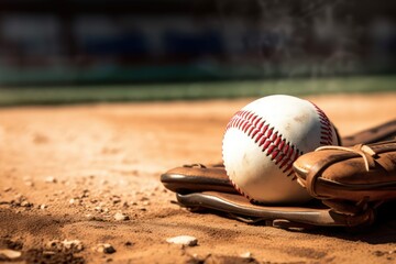 Season's Opening: Baseball Gear Illuminated in Solitude. Photo generative AI