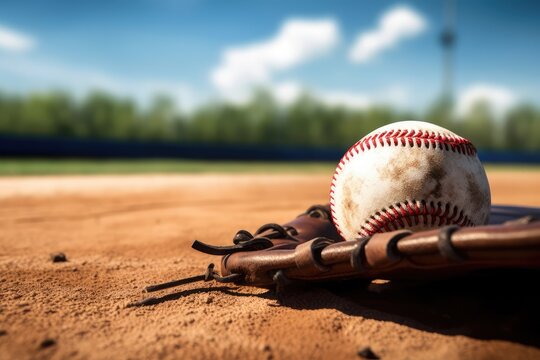 Season's Opening: Baseball Gear Illuminated in Solitude. Photo generative AI