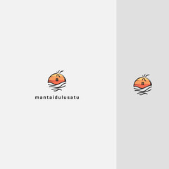 coastal logo design and sunset graphic