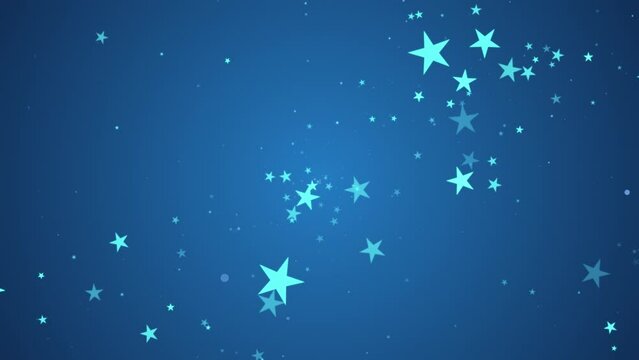 Abstract motion background shining Shimmering Glittering Blue star particles Bokeh. Popular, modern, christmas, new year, holliday, wedding background, 2022, 2023. loop video animation