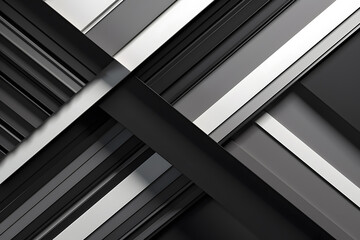 A minimalistic abstract background featuring a series of parallel lines in monochromatic tones, shades of gray, charcoal black, and crisp white, clean and sophisticated aesthetic. Generative AI