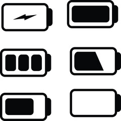 Battery icon set. battery charge level. battery Charging icon