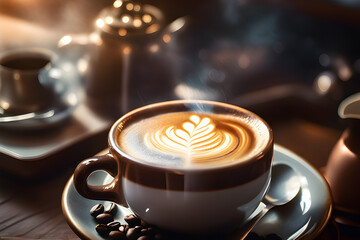 cup of cappuccino. generative ai