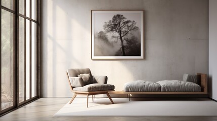 Interior design of showcase living room, Generative AI