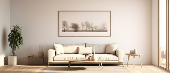Interior design of showcase living room, Generative AI