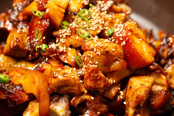 Korean spicy pork feet dish