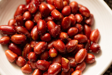 Roasted Marinated Peanuts on a Plate