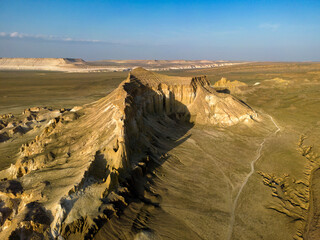 Ustyurt Plateau in Mangystau, Kazakhstan, aerial photography