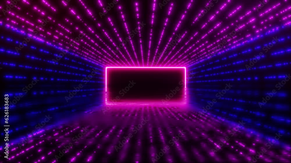 Poster neon background with colorful beams of light. futuristic studio concept with bright laser animation 