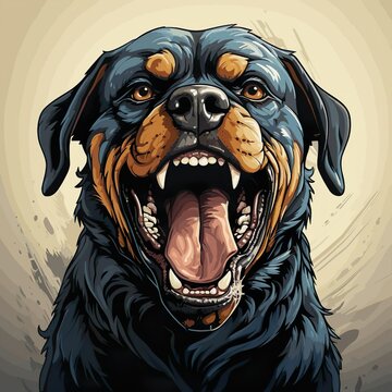 aggressiver Rottweiler