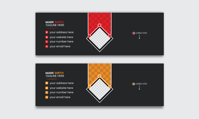 Modern creative email signature design template for business, Corporate Email Signature Layout, email signature template vector.