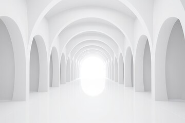 Creative Modern Industrial Concept. Abstract Minimal Design of a white empty room.