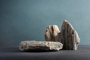 Stone podium or Product display on a dark background