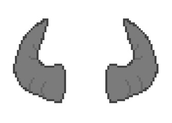 Illustration of pixel art black antlers