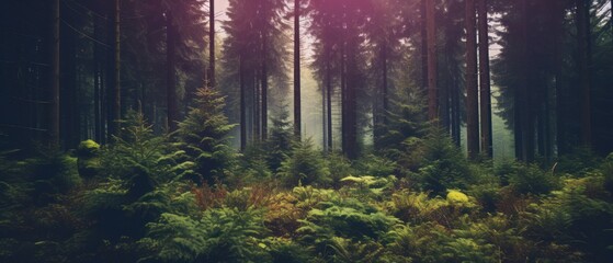 Beautiful forest landscape. Generative AI