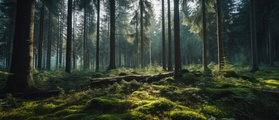 Fototapeta na wymiar Beautiful forest landscape. Generative AI