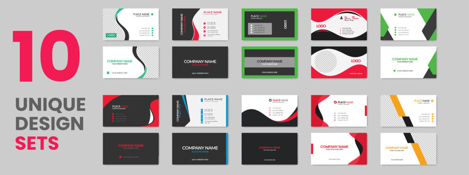 Abstract simple creative modern and clean professional business card template design with texture and pattern, elegant corporate visiting card, name card, corporate business card design with mockup