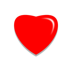 red heart isolated on white