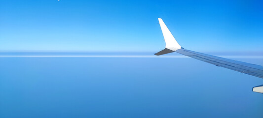 Fototapeta na wymiar A passanger plane wing image