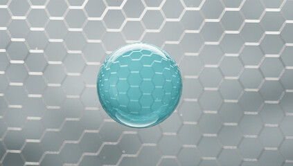 3D Skin Serum and Vitamin illustration isolated on blue background. concept skin care cosmetics solution. 3d rendering.	
