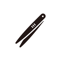 Tweezer icon.Flat silhouette version.