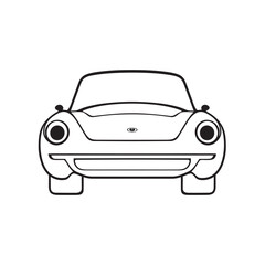 Car vector icon isolated front view logo