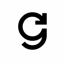 G letter vector logo design with circular arrows.