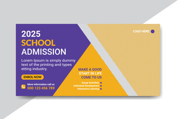 School Admission Signage Design. School  Signage Billboard Banner Stand Design Print Ready