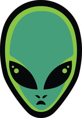 alien monster  symbol illustration vector logo design 