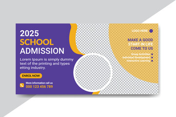 School Admission Signage Print Ready design template