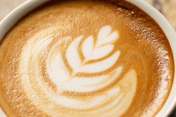 Cappuccino or latte coffee