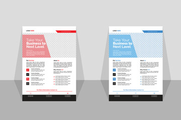Corporate creative colorful business flyer template design set, modern business flyer template, abstract business flyer and creative design, editable vector template design, Multipurpose Flyer Layout
