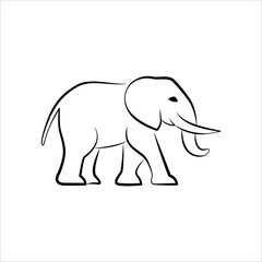 Naklejka premium Elephant line art logo icon design. Simple modern minimalist animal logo icon illustration vector.