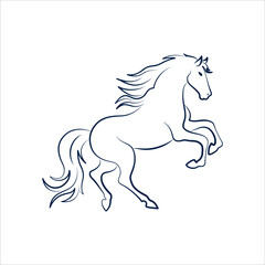 Fototapeta na wymiar Horse line art logo icon design. Simple modern minimalist animal logo icon illustration vector.