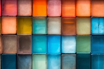 Colorful Square Wall Art Background with Vibrant Geometric Patterns, Modern Design, Copy Space, Generative AI