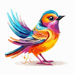 Obraz premium bird cartoon clipart vector white background