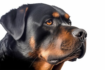 Fototapeta premium Portrait of Rottweiler dog on white background