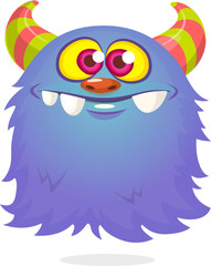 Funny cartoon flying monster. Halloween vector illustration. Great for package or party decoration