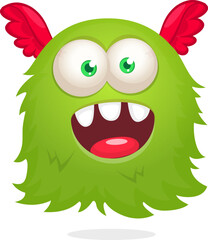 Obraz premium Funny cartoon flying monster. Halloween vector illustration. Great for package or party decoration