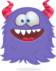 Funny cartoon flying monster. Halloween vector illustration. Great for package or party decoration