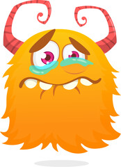 Funny cartoon flying monster. Halloween vector illustration. Great for package or party decoration