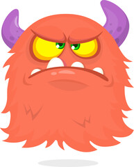 Angry cartoon flying monster with funny face. Halloween vector illustration. Great for package or party decoration