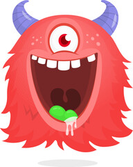 Funny cartoon flying monster with one eye. Halloween vector illustration. Great for package or party decoration © drawkman