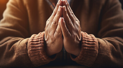 hands clasped in prayer, acknowledging the abundance of blessings in our lives,thanksgiving