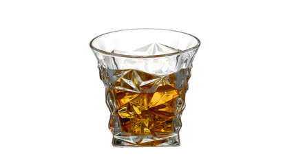 ice cube whiskey glass isolated on white background whiskey on the rocks PNG elements