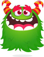 Funny cartoon flying monster. Halloween vector illustration. Great for package or party decoration