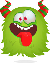 Fototapeta premium Funny cartoon flying monster. Halloween vector illustration. Great for package or party decoration